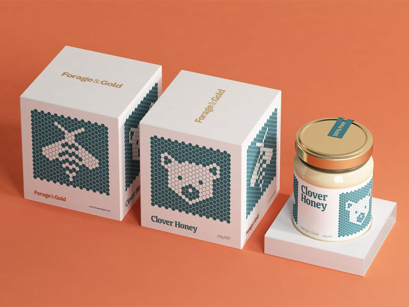 Forage & Gold - Mẫu in bao bì giấy mật ong nguyên chất New Zealand