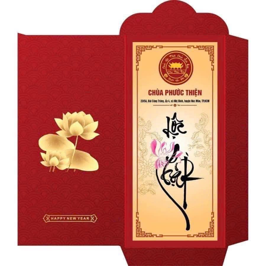 Bao lì xì Chùa Phước Thiện chữ Lộc