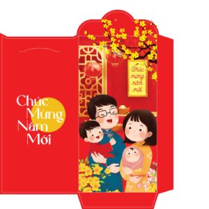 Bao lì xì tết - Gia đình chúc mừng năm mới bé sơ sinh