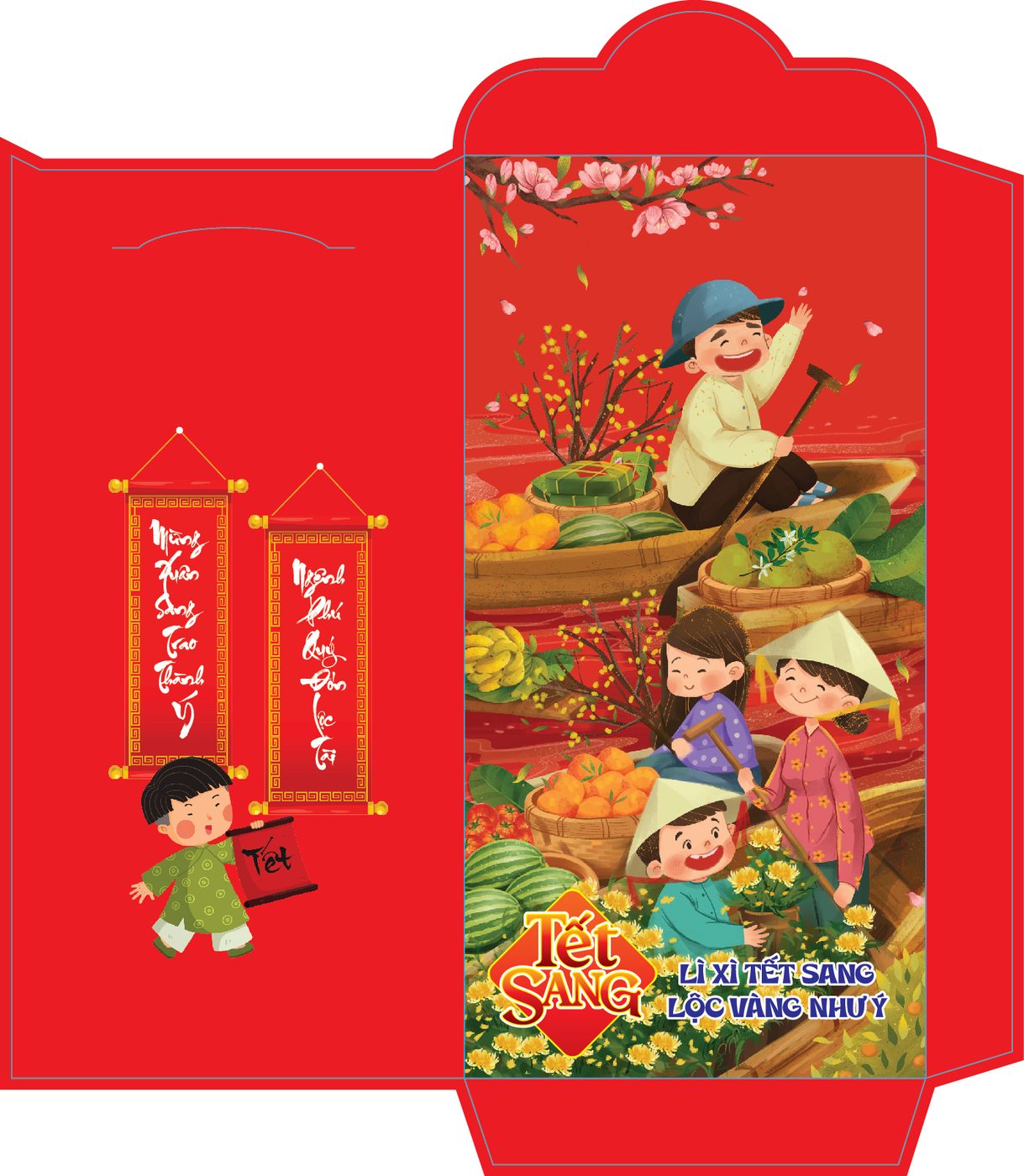 Bao lì xì tết - Lì xì tết sang lộc vàng như ý chợ nổi