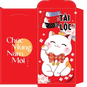 Bao lì xì tết - Mèo may mắn tài lộc