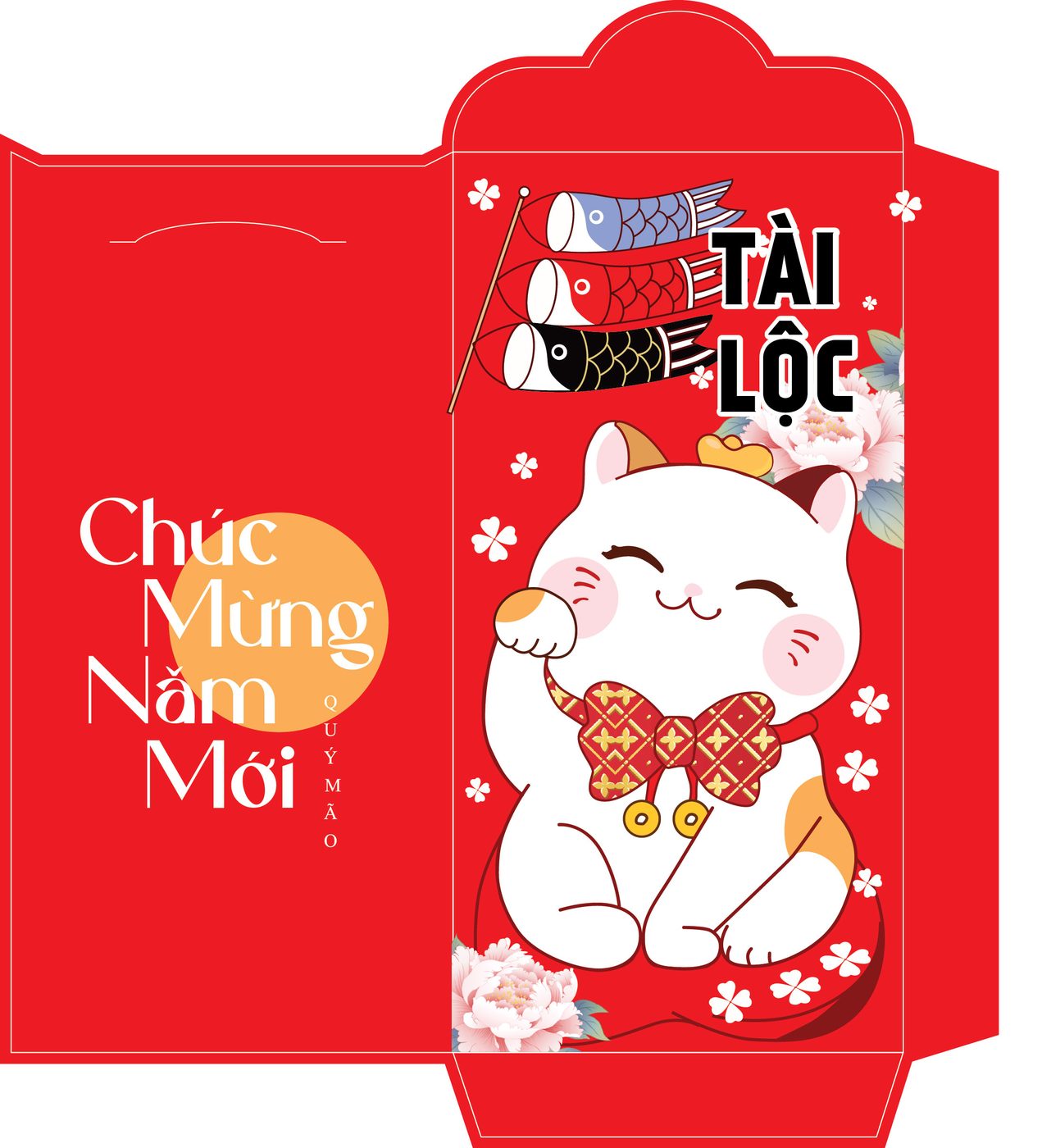 Bao lì xì tết - Mèo may mắn tài lộc