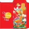 Bao lì xì tết - Tấn tài tấn lộc thần tài cưỡi cá chép