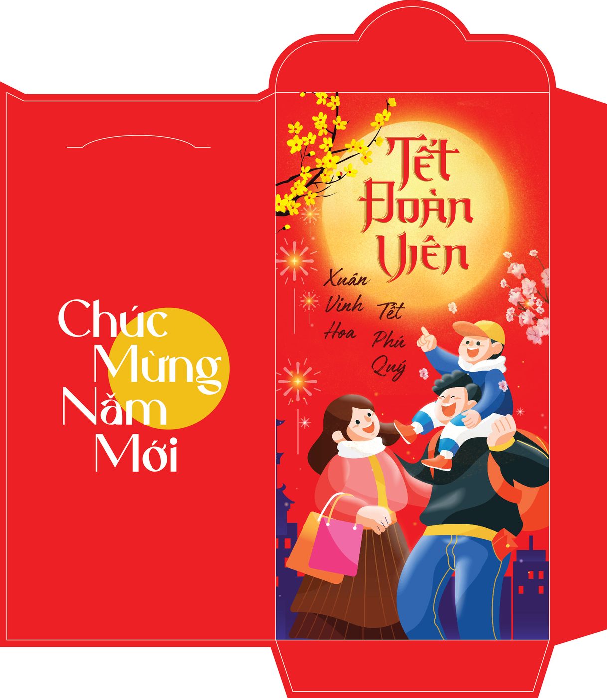 Bao lì xì tết - Tết đoàn viên xuân vinh hoa phú quý