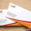 Bao thư DL in logo công ty màu đỏ cam 12429