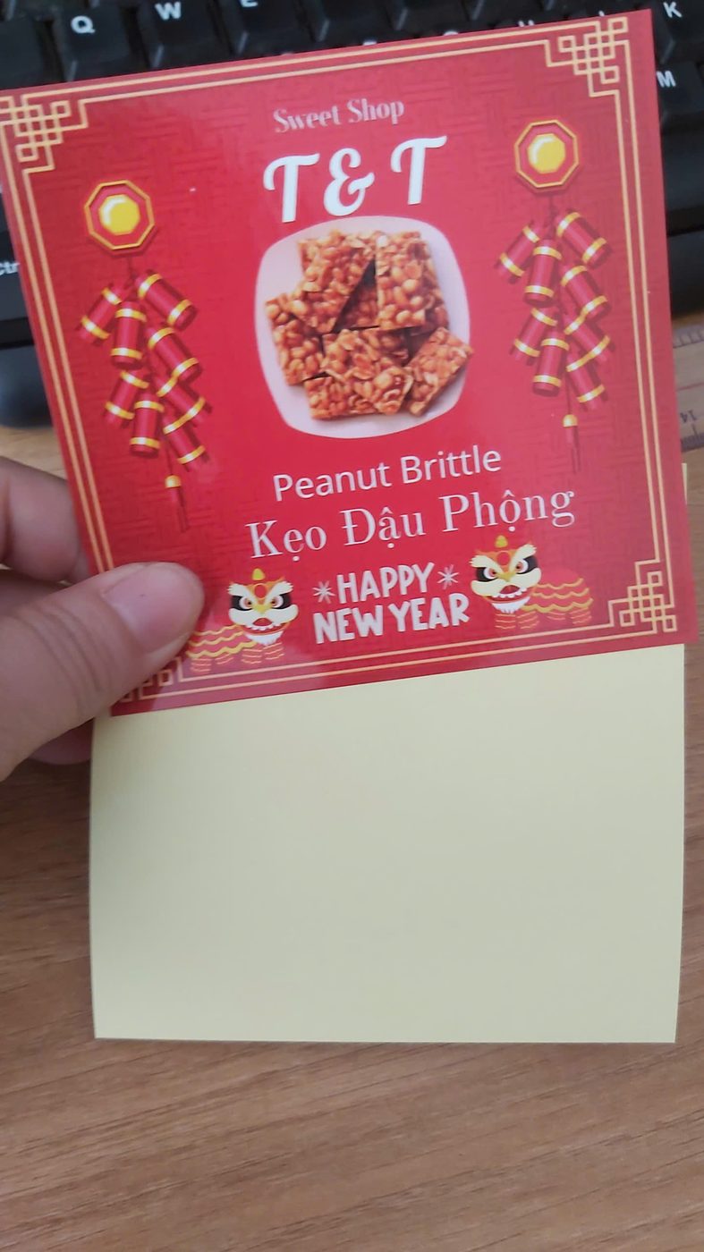 Card visit kẹo đậu phộng T&T