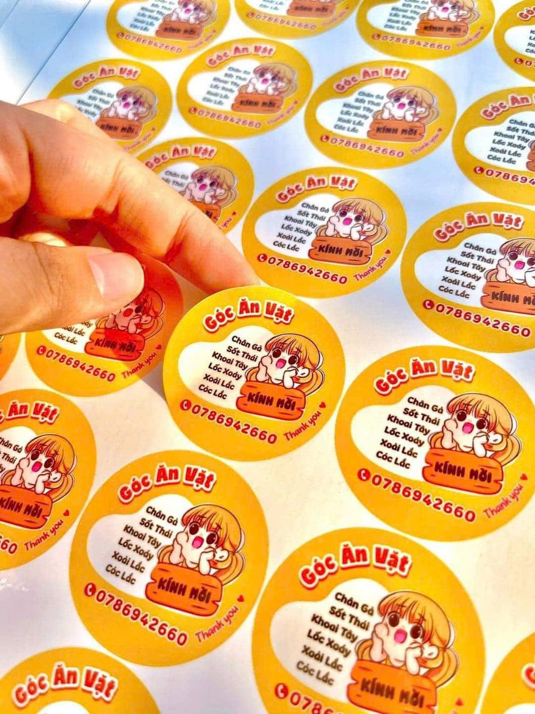 Tem tròn Góc Ăn Vặt Kính Mời