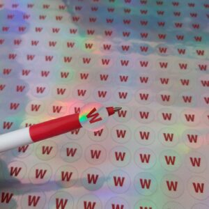 Tem tròn hologram chữ W