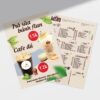Tờ rơi quán trà sữa cafe menu hai mặt 12457
