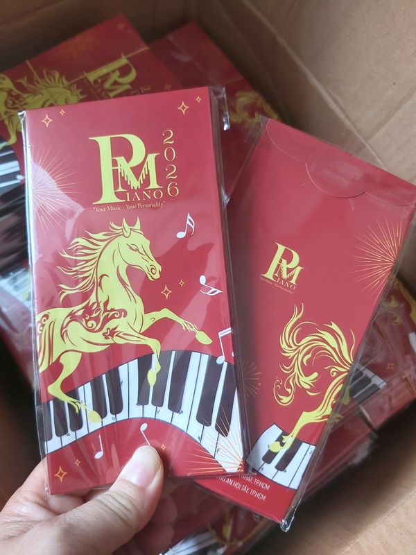Bao lì xì Piano RM 2026 hình ngựa vàng