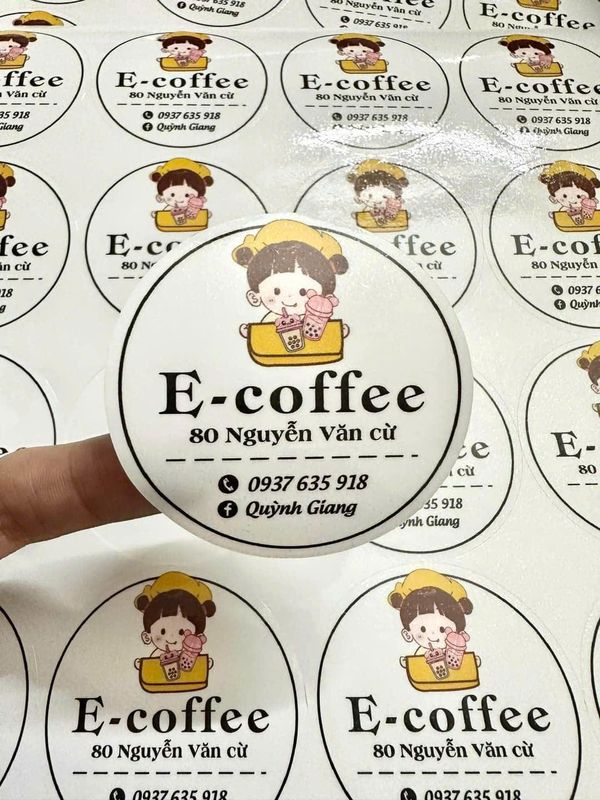 Tem tròn E-coffee Nguyễn Văn Cừ
